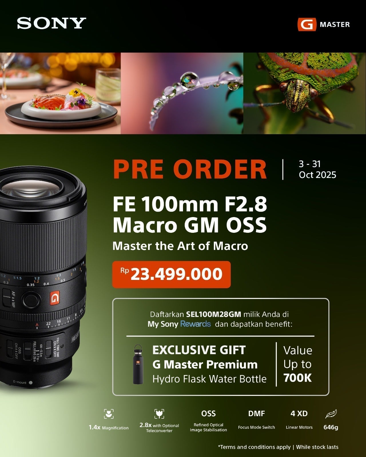 Yuk Pre Order Sony FE 100mm F2.8 Macro GM OSS di DOSS, Dapatkan Bonus Eksklusifnya