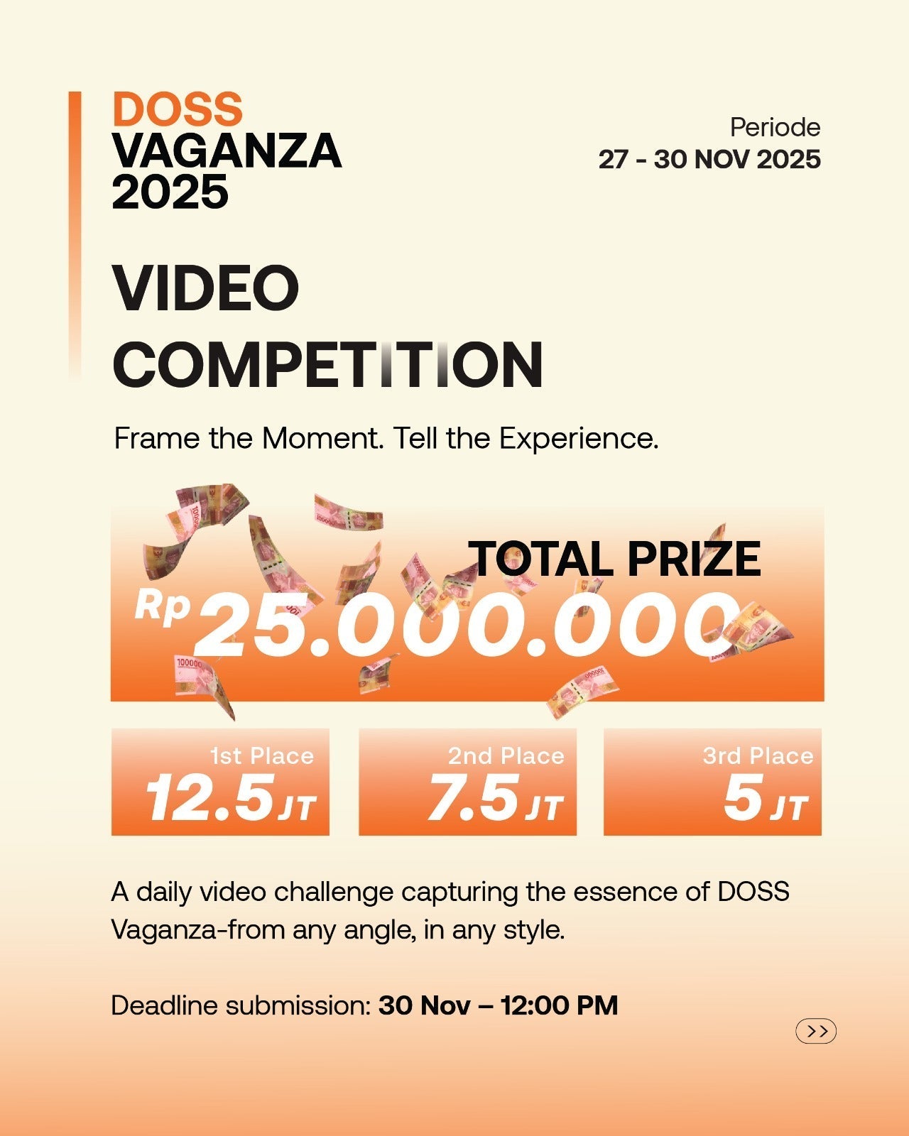 Ayo Ikutan DOSS Vaganza 2025 Video Competition, Menangkan Total Hadiah 25 Juta Rupiah