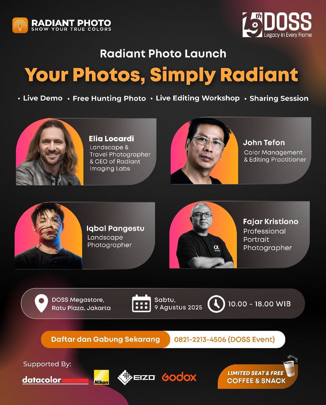 Belajar Editing Foto Lebih Mudah Bareng Radiant Photo di Workshop DOSS
