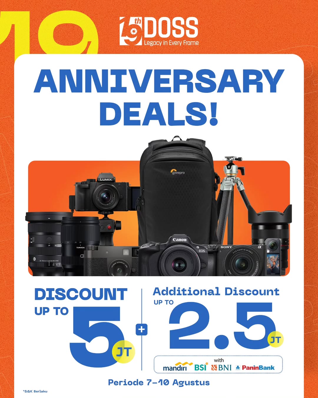 Makin Hemat di DOSS! Promo Gear Spesial Anniversary ke-19, Diskon up to 5 Juta + 2.5 Juta Rupiah
