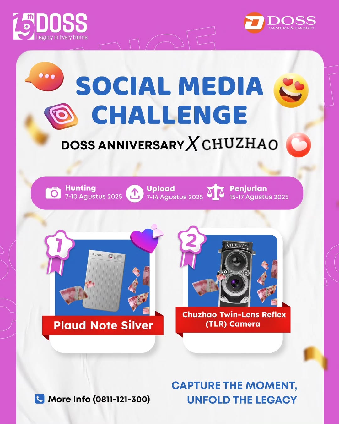 Yuk Ikutan Social Media Challenge: DOSS X Chuzhao Special DOSS Anniversary ke 19 dan Menangkan Hadiah Menariknya