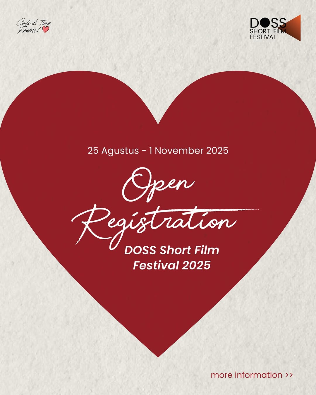 DOSS Short Film Festival 2025 Resmi Dibuka: Saatnya Tunjukkan Karya Terbaikmu