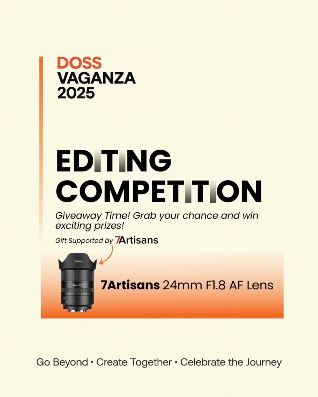 Ikuti Editing Competition Special DOSS Vaganza 2025 di Booth 7Artisans, Menangkan Lensa 24mm f/1.8 AF