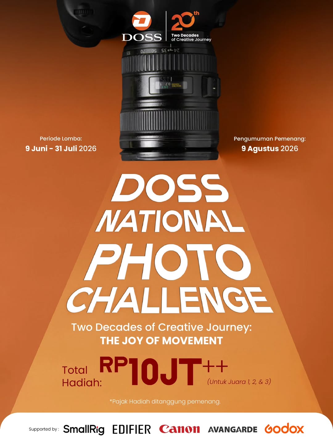 Yuk Ikutan DOSS National Photo Challenge 2026 Special DOSS 20th Anniversary, Menangkan Rp10 Juta++