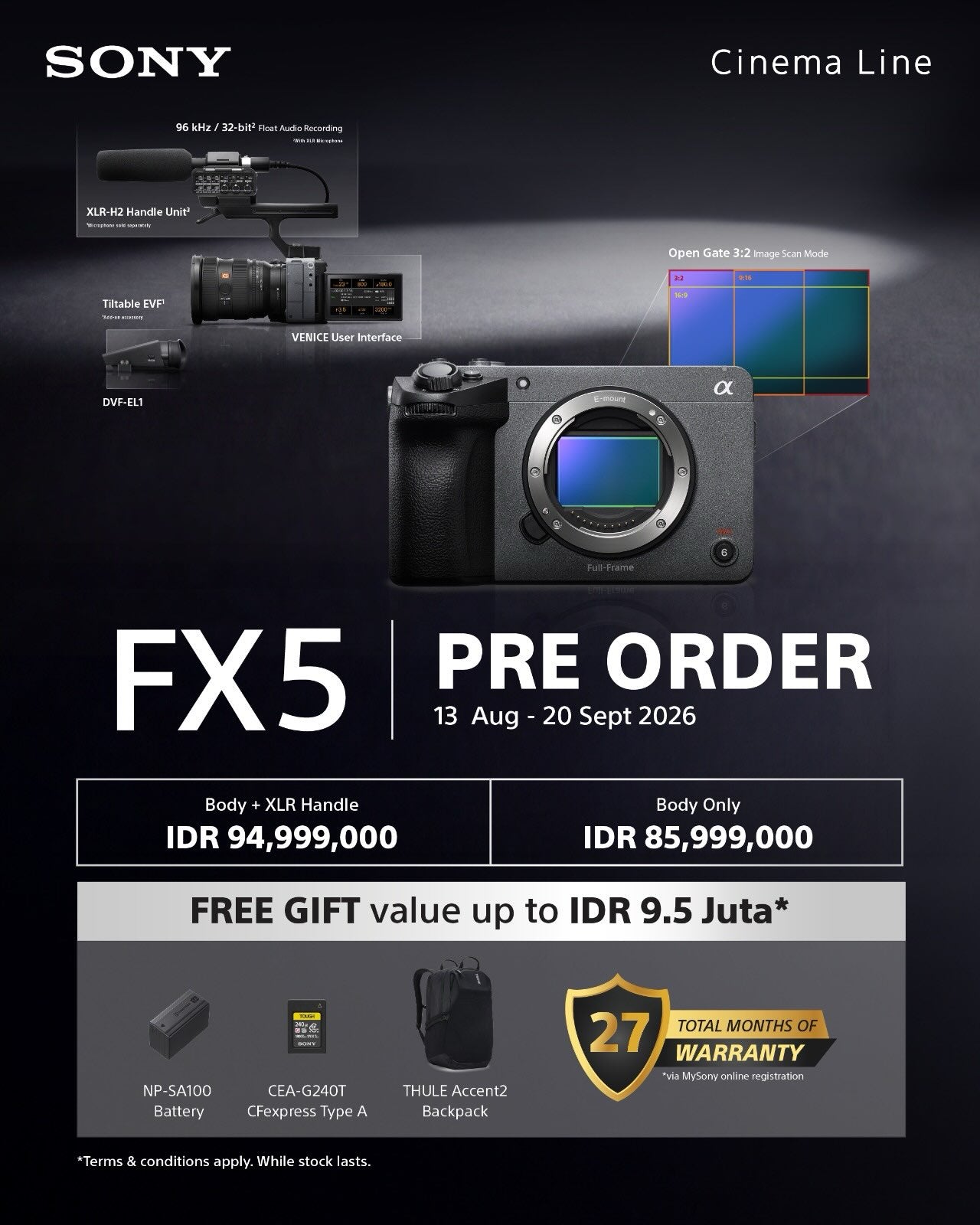 Sony FX5 Sudah Bisa Kamu Pre Order di DOSS, Dapatkan FREE GIFT dengan Nilai Total up to IDR 9,5 Juta