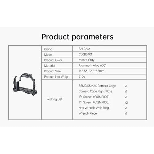 FALCAM F22&F38&F50 Quick Release Camera CageFOR LUMIX S5 II) C00B3401