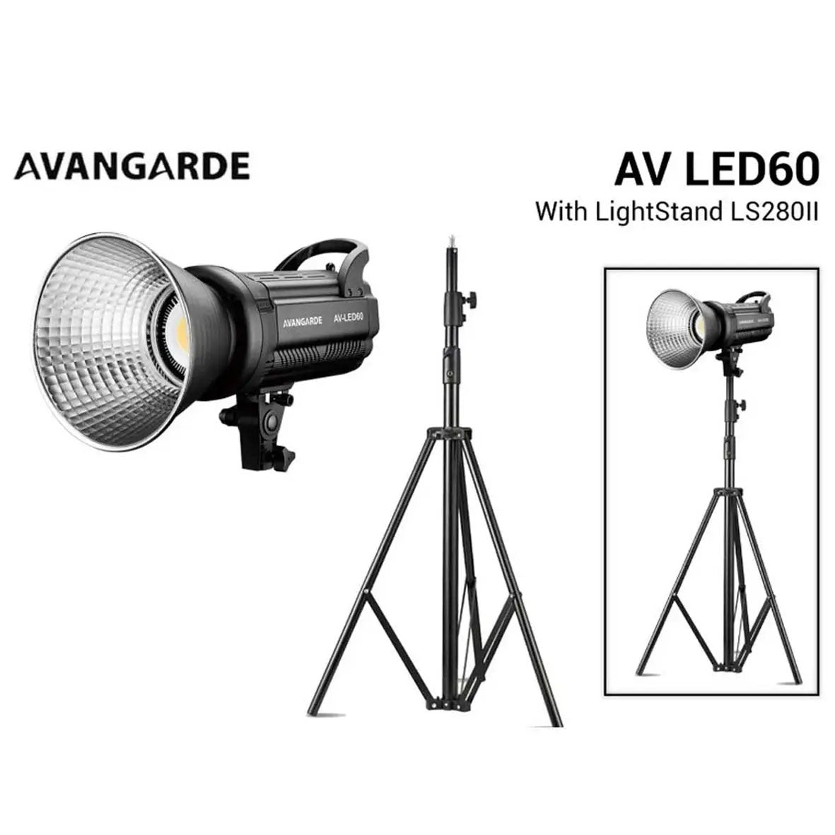 Avangarde AV-LED60 Video LED Light with LS280II Spring Air Cushion Lightstand