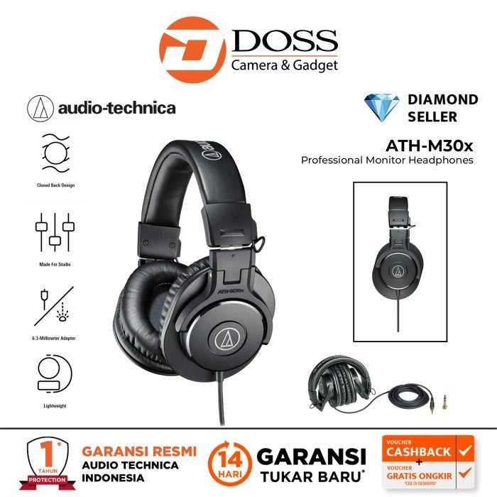 Audio Technica ATH-M30x Professional Monitoring Headphones