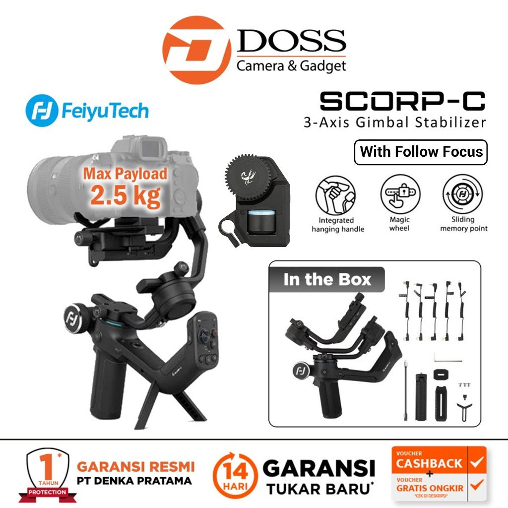 Feiyu SCORP-C with Follow Focus 3-Axis Handheld Gimbal for Camera