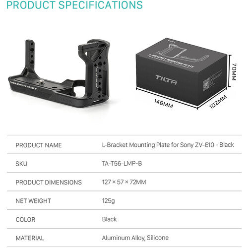 Tilta L-Bracket Mounting Plate for Sony ZV-E10 - Black