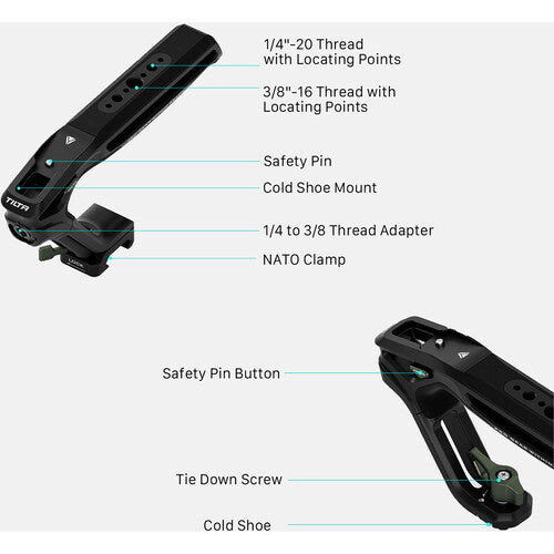 Tilta Xeno Top Handle (1/4"-20 with Locating Pins) - Titanium Gray
