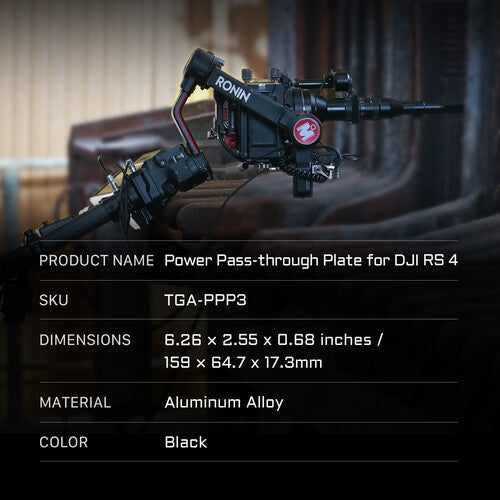 Tilta Battery Plate to DJI RS 4 Power Pass-through Plate Kit - V Mount TGA-PPK3-V