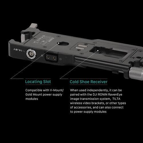 Tilta Battery Plate to DJI RS 4 Power Pass-through Plate Kit - V Mount TGA-PPK3-V