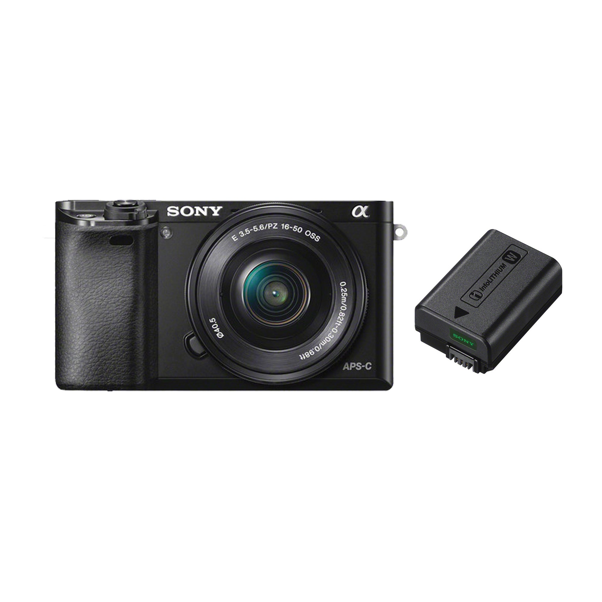 Paket Sony Alpha a6000 Camera with 16-50mm Lens (Black) + Sony FW-50