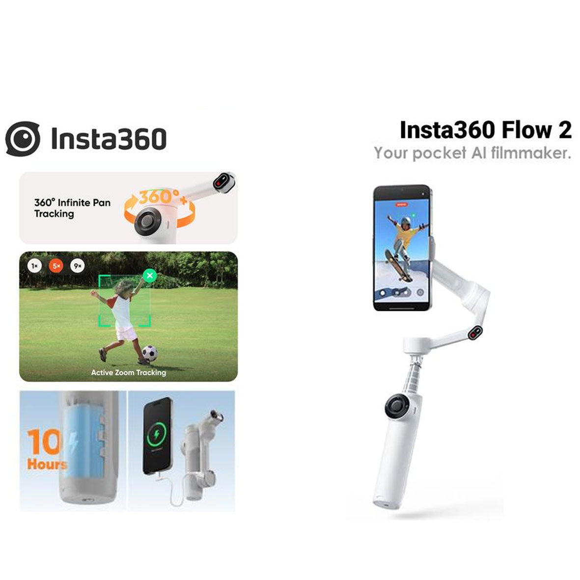 Insta360 Flow 2 Standard Bundle - Summit White