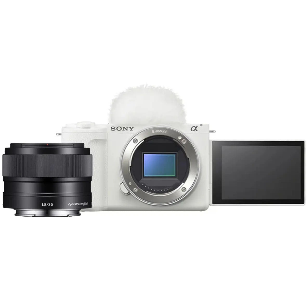 Sony ZV-E10 II Mirrorless Camera Body Only (White) with Sony E 35mm f1.8 OSS Lens