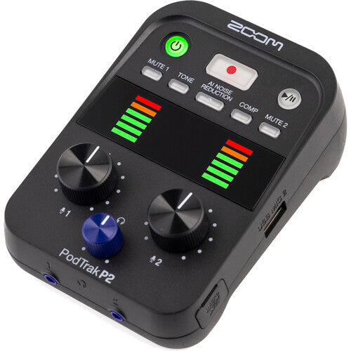 Zoom PodTrak P2 Dual USB Mic Recorder for Podcasters