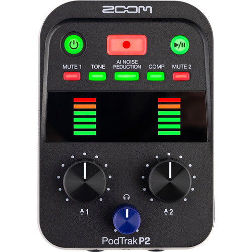 Zoom PodTrak P2 Dual USB Mic Recorder for Podcasters
