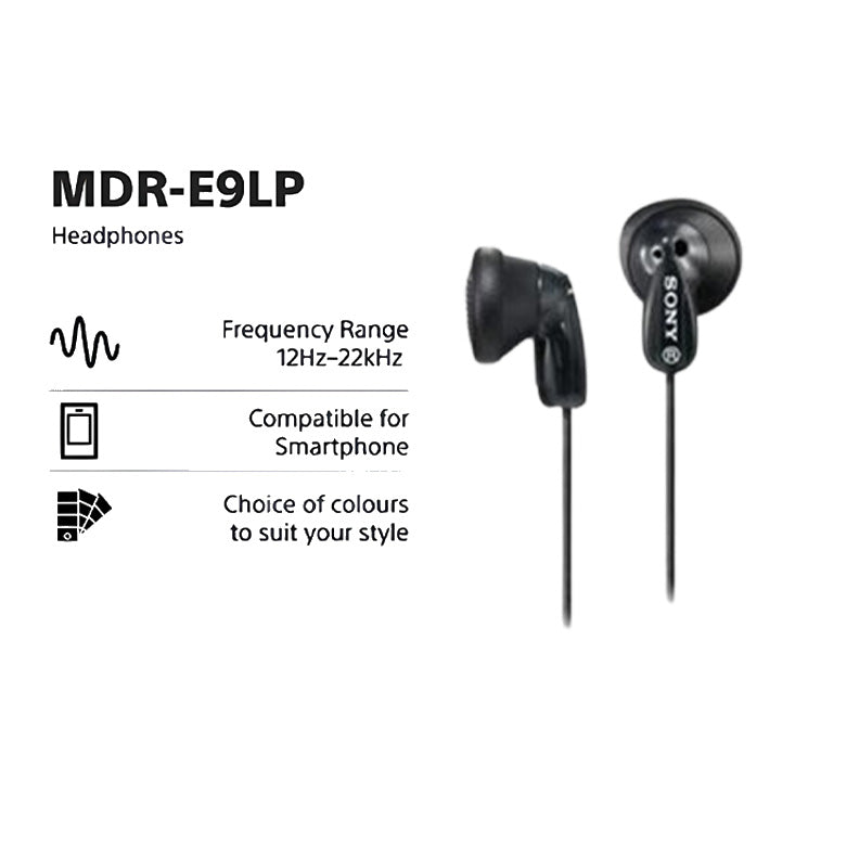 Sony MDR-E9LP Stereo Earbuds Black