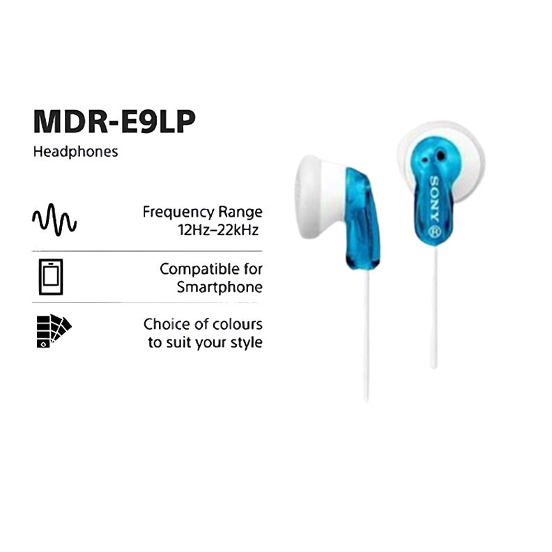 Sony MDR-E9LP Stereo Earbuds Blue