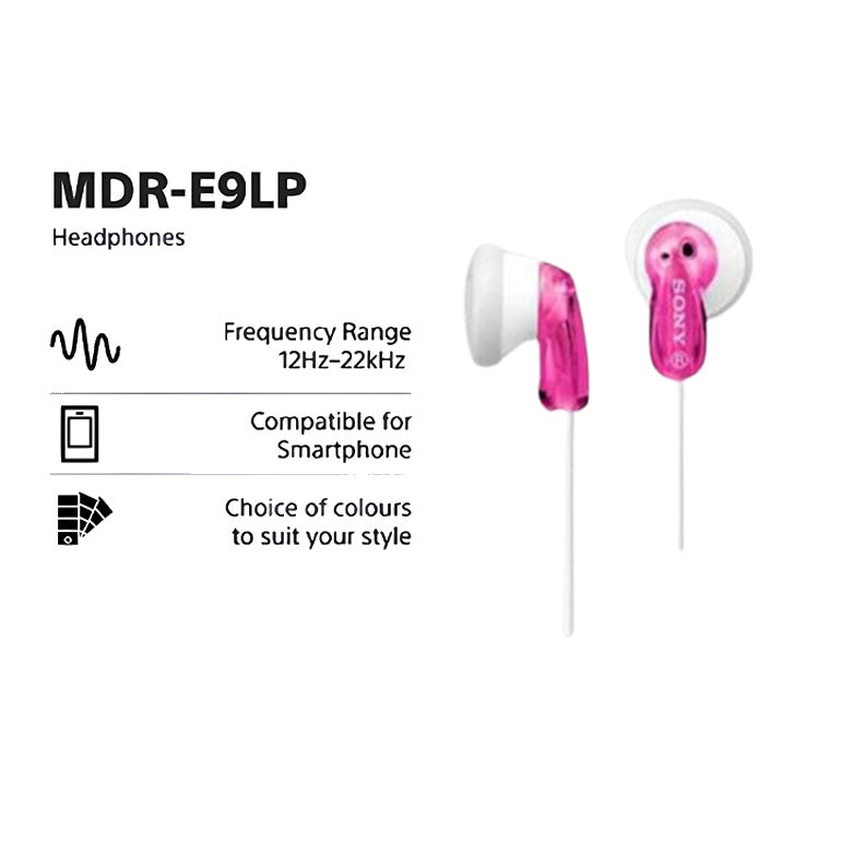 Sony MDR-E9LP Stereo Earbuds (Pink)