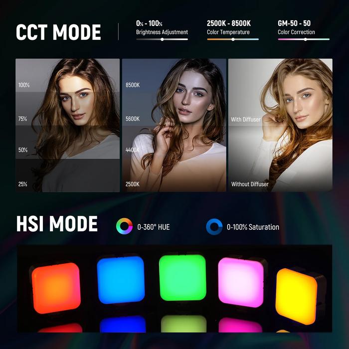 Neewer RGB62 App Control Magnetic RGB Video Light RGB 62