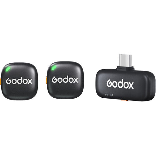 Godox C01 2-Person Wireless Microphone System with USB-C Connector for Mobile Devices