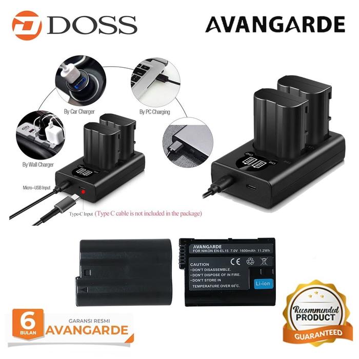 Avangarde Charger Kit EN-EL15 Battery and DL-ENEL15 Charger