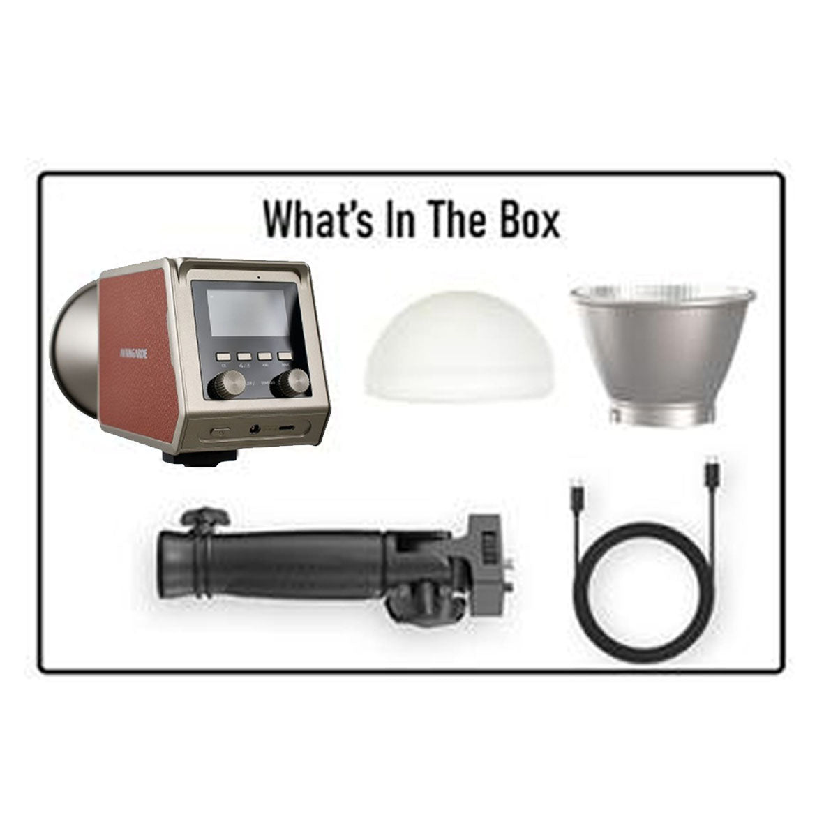 Avangarde AV-PL100 RGB Portable LED Light Kit I (Light Head, Reflector, Type C Charging Cable, Handle Grip, and Silicon Diffuser)