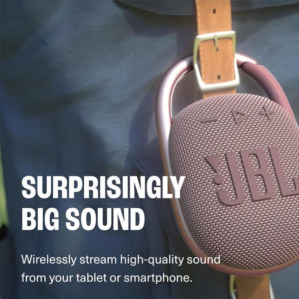 JBL Clip 4 Portable Bluetooth Speaker (White)