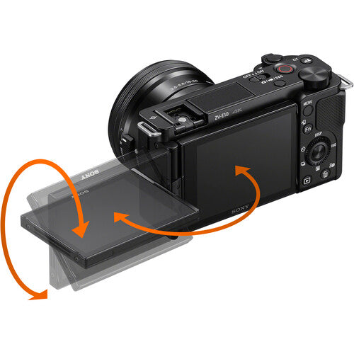 Sony ZV-E10 Mirrorless Camera with E PZ 16-50mm f3.5-5.6 OSS II Lens (Black)
