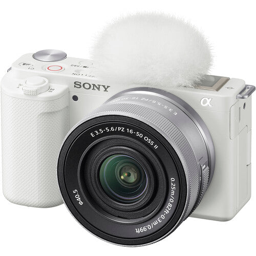 Sony ZV-E10 Mirrorless Camera with E PZ 16-50mm f3.5-5.6 OSS II Lens (White)