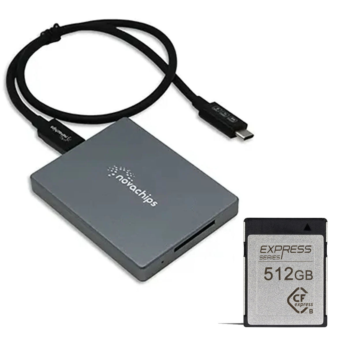 NOVACHIPS EXPRESS Cfexpress-B 512GB + Card Reader Bundle