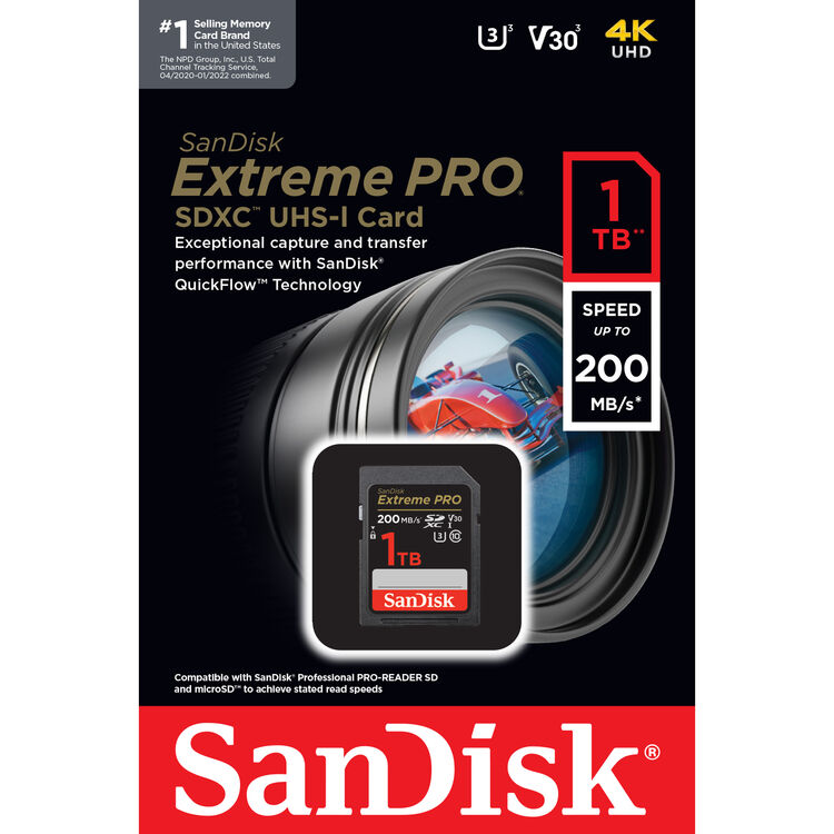 SanDisk SDXC Extreme Pro UHS-I 1TB R200MB/s W140MB/s