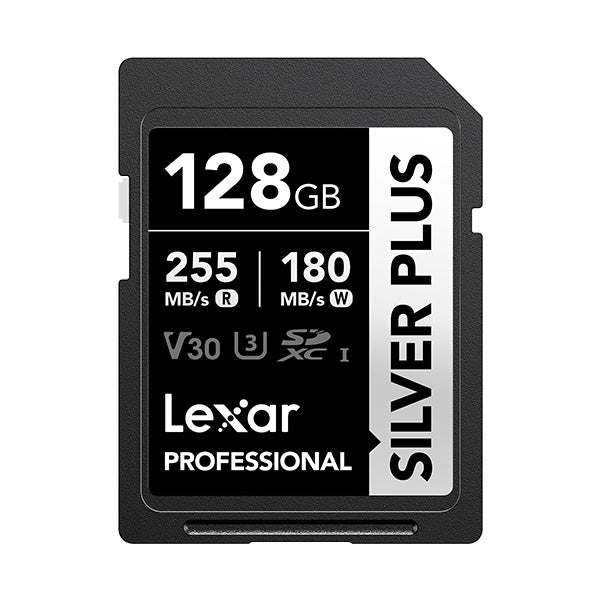 Lexar 128GB Professional Silver Plus SDXC UHS-I R: 255MB/s W: 180MB/s