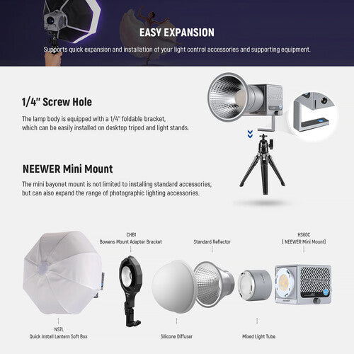 Neewer HS60C 60W Portable RGB LED Video Light