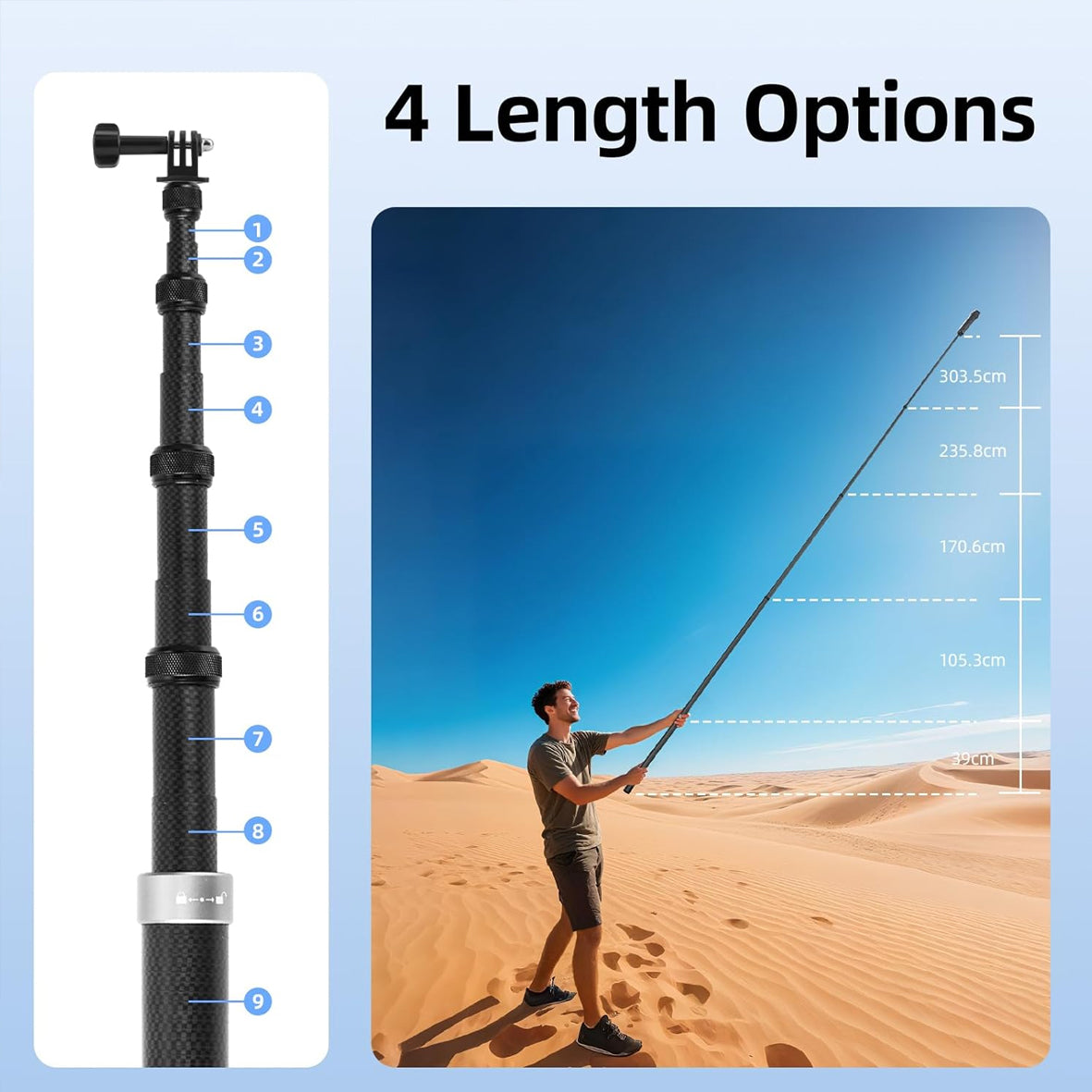 BRDRC Outdoor Selfie Stick max3201
