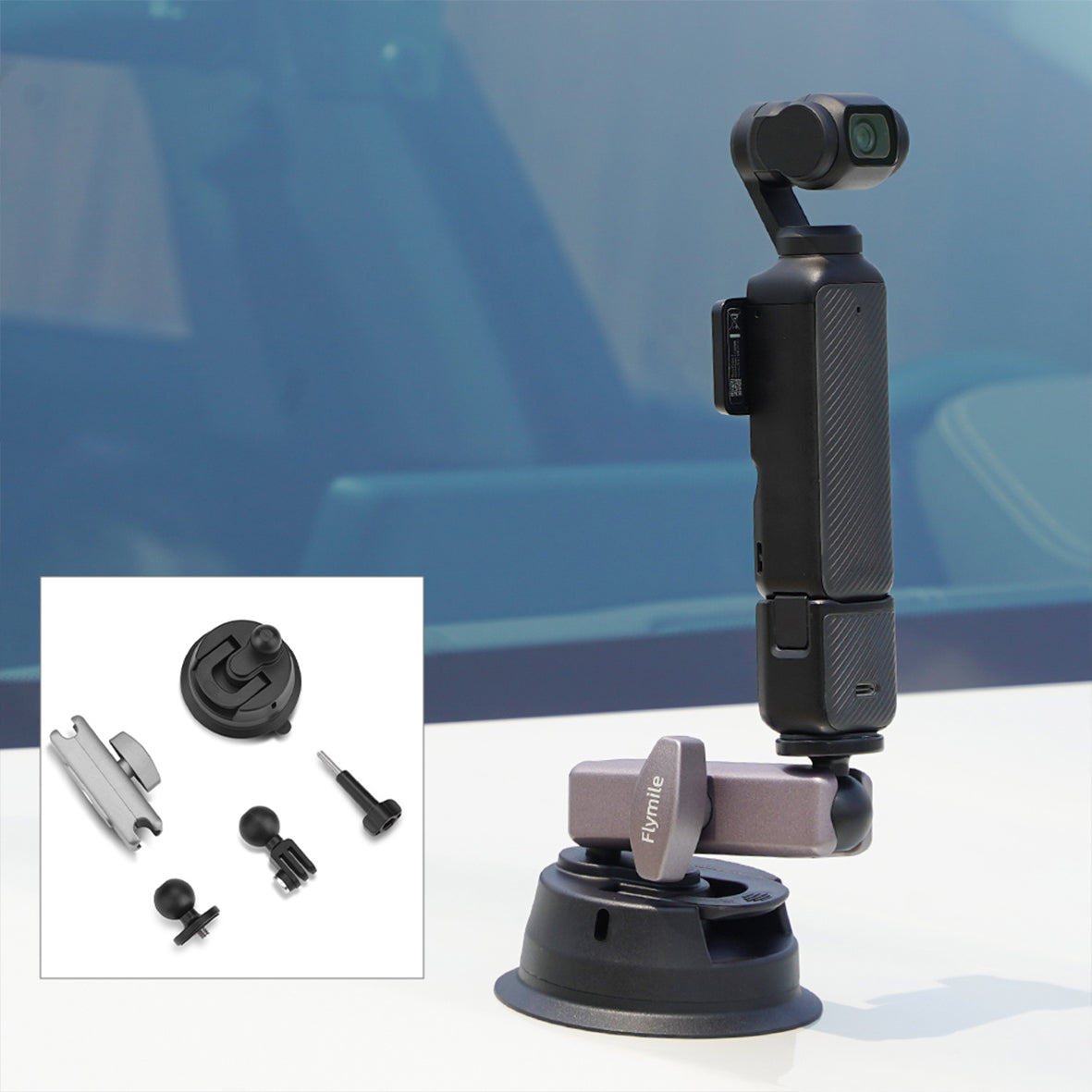 BRDRC Car Suction Cup Bracket for Sports Camera EW10203