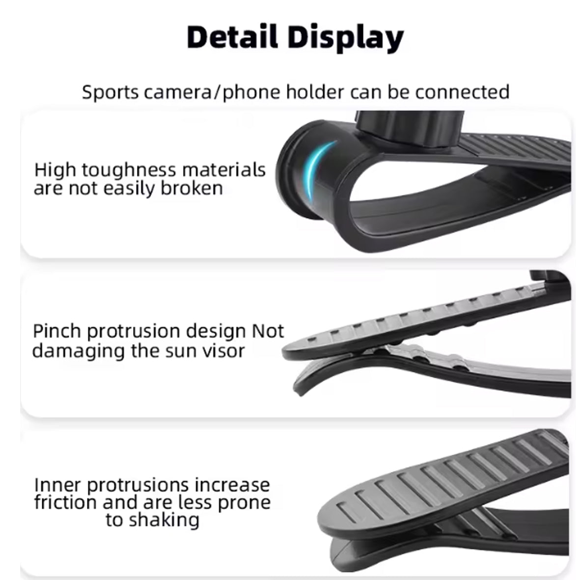 BRDRC Action Camera/POCKET 3 Car Sun Visor Bracket EW10119