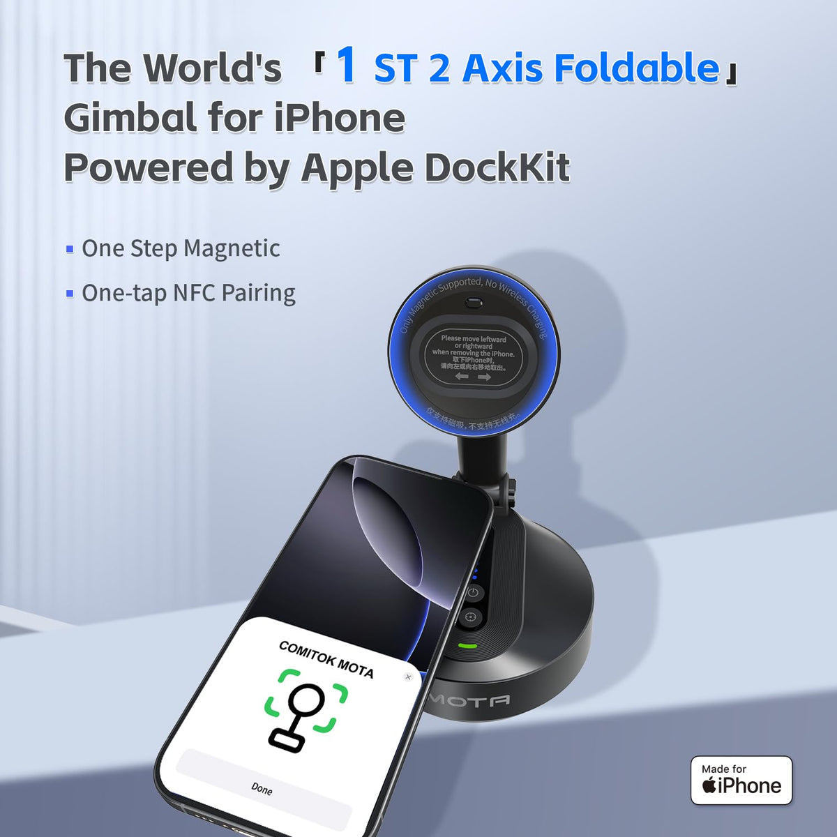 COMITOK MOTA Gimbal for iPhone WHITE