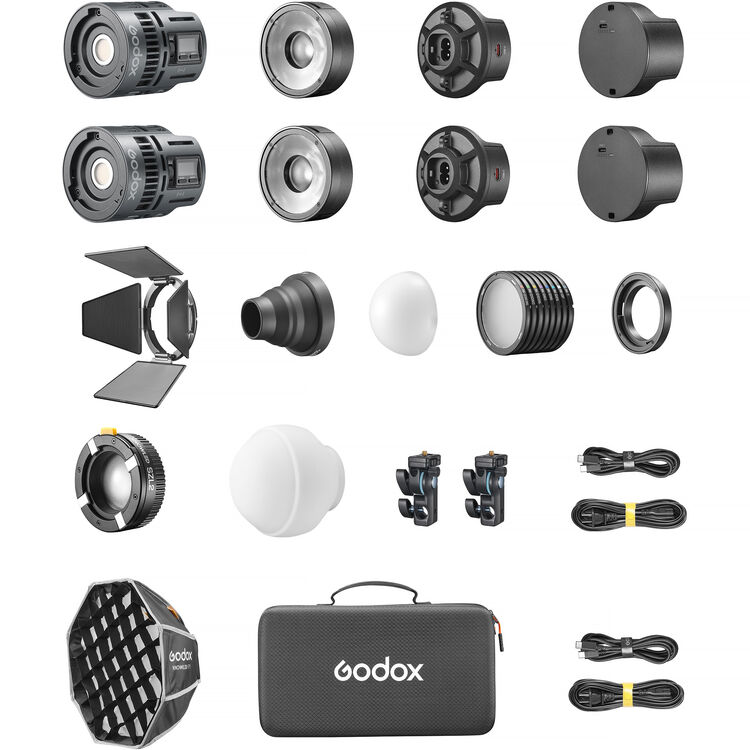Godox RS60R 2K Compact RGB LED Monolight 2-Light Kit (Kit-2)