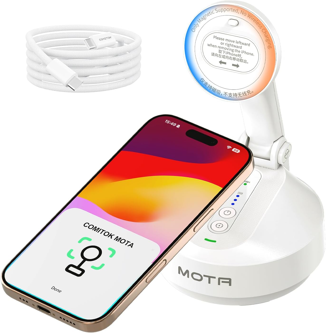 COMITOK MOTA Gimbal for iPhone WHITE