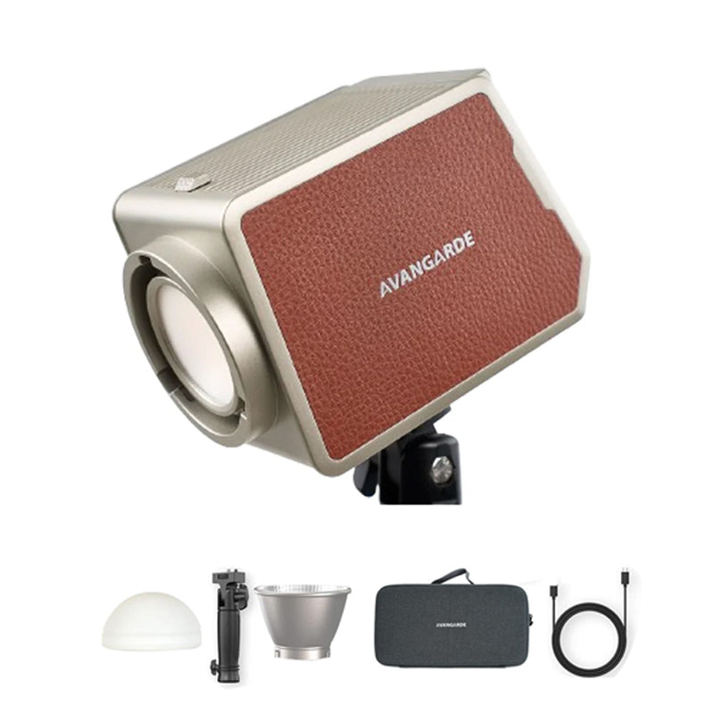 Avangarde AV-PL100 RGB Portable LED Light Kit II (Light Head, Reflector, Type C Charging Cable, Handle Grip, Silicon Diffuser, and Hard Case)