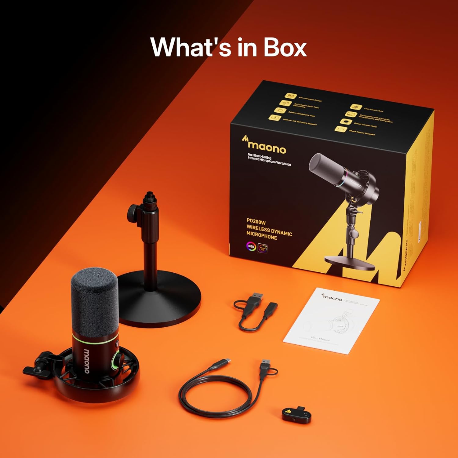 MAONO PD200W Hybrid Wireless Microphone