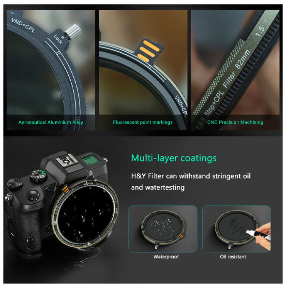H&Y Nova Series HD VND+CPL Filter 62mm