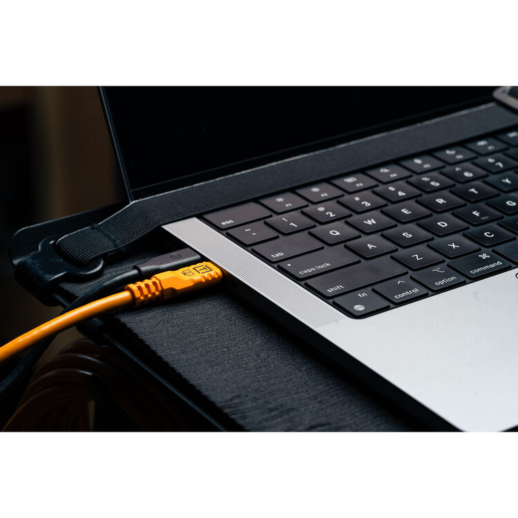 Tether Tools TetherPro Optima 10G USB-C, Straight to Right Angle Orange (4.6m) CUC15RTG2-ORG