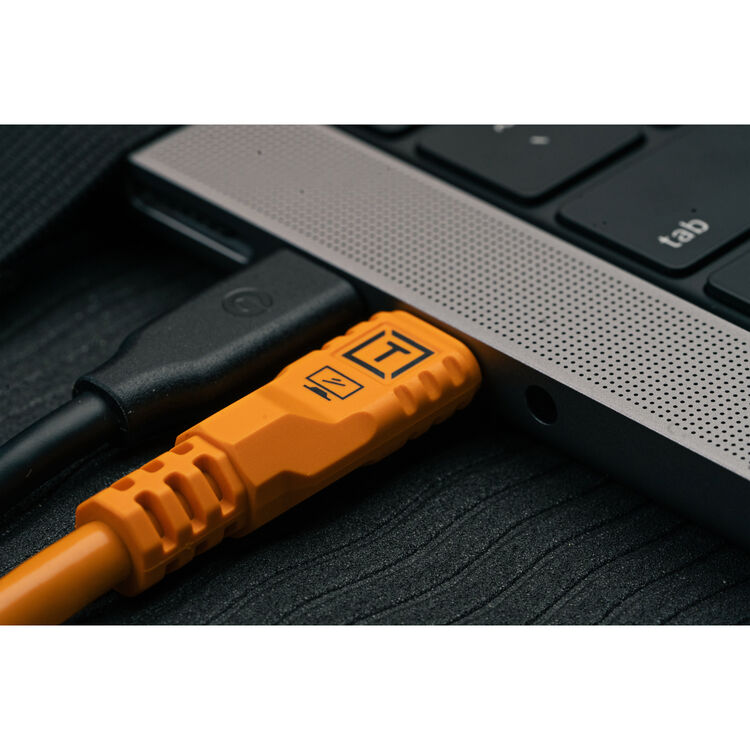 Tether Tools TetherPro Optima 10G USB-C, Straight to Right Angle Orange (4.6m) CUC15RTG2-ORG