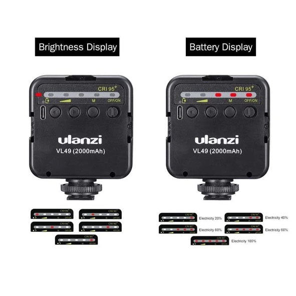 Ulanzi VL49 RGB Black Mini Pocket Video LED Light - Black