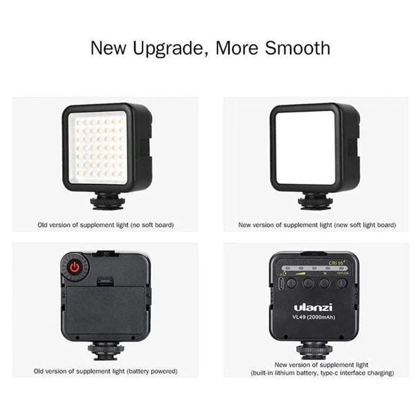 Ulanzi VL49 RGB Black Mini Pocket Video LED Light - Black