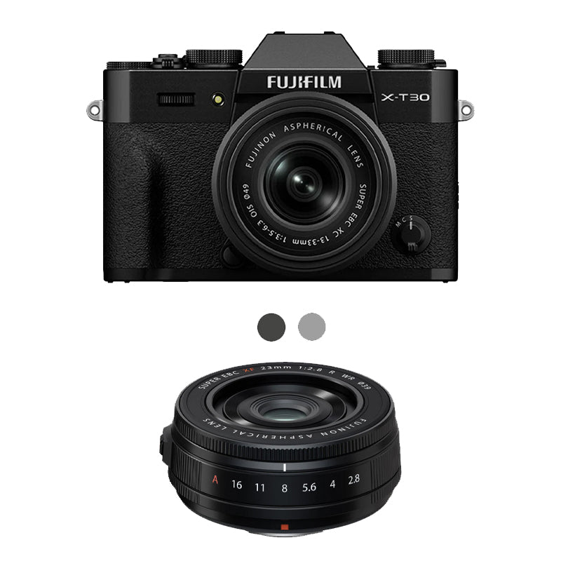 Fujifilm X-T30 III Mirrorless Camera with 13-33mm f/3.5-6.3 Lens with Fujifilm XF 23mm f/2.8 R WR Lens